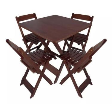 Imagem de Kit Mesa 70X70 Com 4 Cadeiras - Mobihome, IMBUIA
