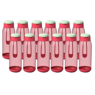 Imagem de Kit 12 Garrafinha De Água Squeeze Esporte 550ml Resistente Garrafa Atacado (Rosa)