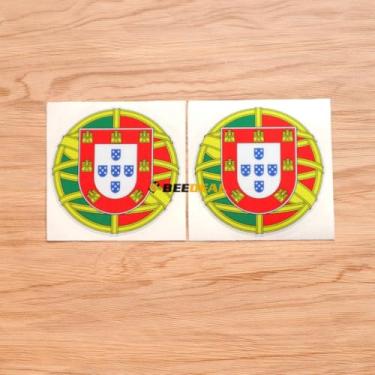 Imagem de Adesivo de vinil com selo da bandeira portuguesa de Portugal - Pacote com 2 Refletivos, 10 cm - Estilo A arredondado para carro, barco, laptop, copo, telefone