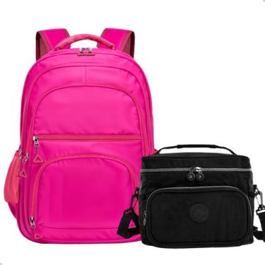 Imagem de Kit Mochila Feminina Grande + Bolsa Térmica Marmita Escolar Trabalho V