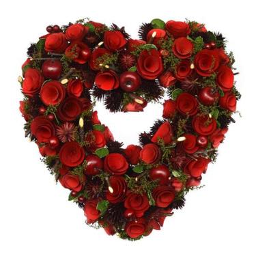 Imagem de Coração Vermelho Dia Das Mães - 35cm Feita À Mão - Fitas e Festas