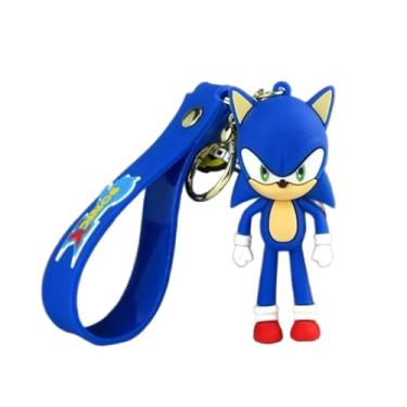 Imagem de JHCraft Chaveiro Sonic Kawaii Mini Figura Série Super-Herói Quadrinhos Filme Azul e Branco O Ouriço Sombra, Azul, P