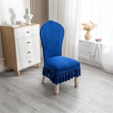 Imagem de HZSZXG Capas para cadeiras 50X60CM Color-blocked Round Back Mesa de jantar e capas para cadeiras espessadas, 17,4 PC