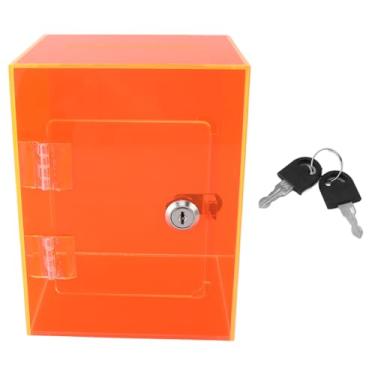 Imagem de Cofrinho de acrílico transparente grande capacidade para economizar dinheiro com cadeado e chaves para crianças ou adultos, design transparente para fácil armazenamento de dinheiro (estilo 1)