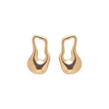 Imagem de Brinco Derretido M Banhado a Ouro 18K - Papillon Semi Jóias