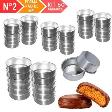 Imagem de KIT 60 FORMA PÃO DE MEL Nº2 FORMINHA DOCE AÇO RESISTENTE - MARILIA