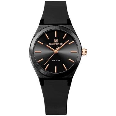 Imagem de Relógio Analógico Feminino De Quartzo Casual Com Pulseira De Silicone Impermeavel Preto
