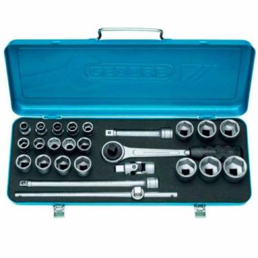 Imagem de Jogo de Soquetes Sextavado 1/2" - 1/4" a 1.1/4" Gedore 015504 25 Peças