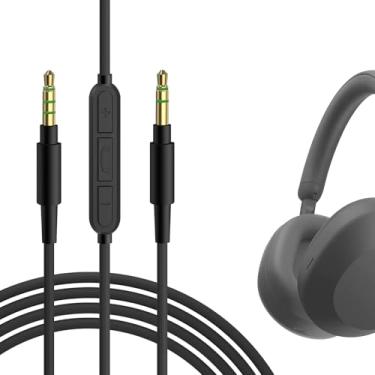 Imagem de Geekria Cabo de áudio com microfone compatível com Sony ULT WEAR, WH-1000XM5/1000XM4/1000XM3, WH-XB920N/XB910N, WH-CH720N, cabo estéreo de substituição de 3,5 mm a 3,5 mm (1,7 m)