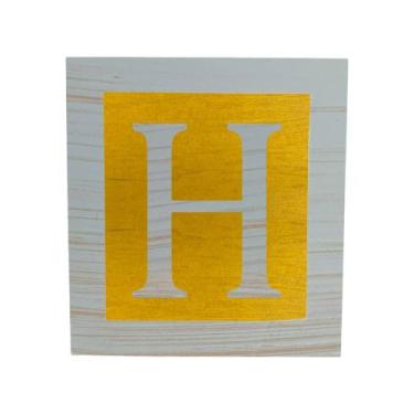 Imagem de Cubo Amarelo Letra Azul Bebê com Aplique Festa Chá de Bebê Decoração 8