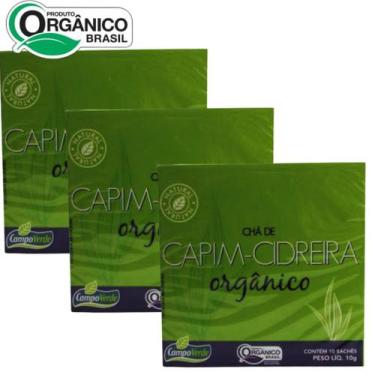 Imagem de KIT 3 Chá Capim-Cidreira 30 sachês orgânico Campo Verde