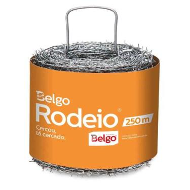 Imagem de Arame Farpado Rodeio Belgo 250 Metros Zincado 1,60mm Para Cerca 350kgf