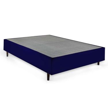 Imagem de Base para Cama Box Casal Guldi (39x138x188) Azul e Cinza