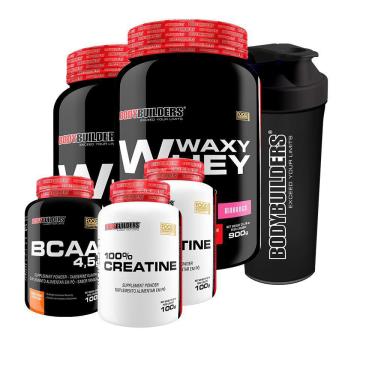 Imagem de Kit 2 Waxy Whey 900G Mor + Bcaa + 2 Creatina 100G + Coquete