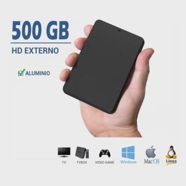 Imagem de HD Externo 500Gb portátil Alumínio USB Slim