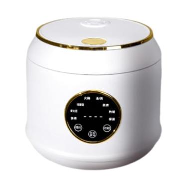 Imagem de SiaBiced Panela de arroz digital 7 função de cozinha forro de esmalte de cerâmica pequena panela de arroz elétrico para bolinho de bolinho, Branco