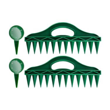 Imagem de Ioensy 4 peças semeando semente de semente conjunto semear semear semear, portátil e multifuncional ferramenta de plantio ajustável 12 buracos escavadores