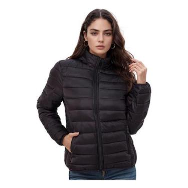 Imagem de Jaqueta Feminina Masculina Bobojaco Preta Nylon Puffer Impermeável - N