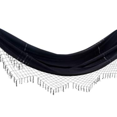 Imagem de Rede Dormir Descanso Casal Balanço Grande Basica Resistente Cor Preta Para Relaxar ao Ar livre Ler Na Varanda Olhando a Paisagem