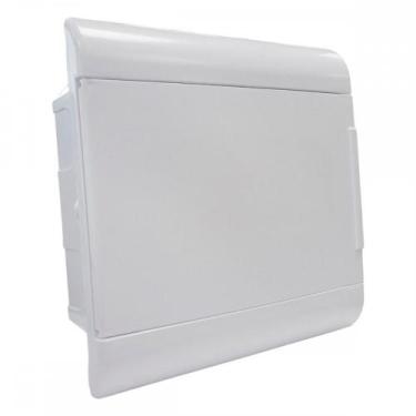 Imagem de Centrinho Steck Pvc Embutir Branco Para 8 Disjuntores Din Sem Barramen