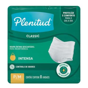 Imagem de Roupa Intima Plenitud Clássica P/M Com 8 Unidades