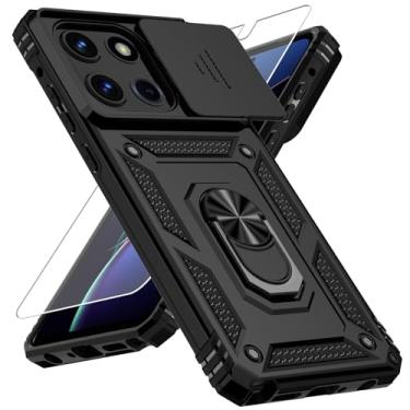 Imagem de Weycolor Capa para Moto G Stylus 2025 com capa para lente de câmera, protetor de tela HD, proteção contra quedas de grau militar de 3 m, suporte de anel magnético, capa protetora para celular, preta