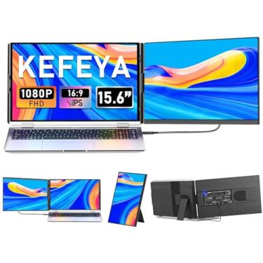 Imagem de KEFEYA Extensor De Tela Para Laptop, 15,6" Fhd 1080P Ips, Extensor De Monitor Removível, Monitor Portátil Para Laptops De 13 A 17,3" Com Luz De Respiração, Plug And Play Para Windows/Mac/Android/Sw