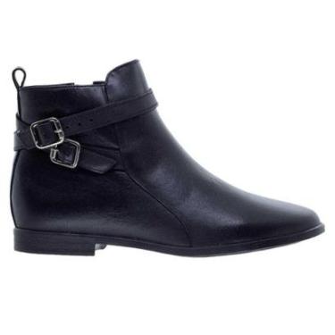 Imagem de Bota Cano Curto Feminina Couro Arezzo A12948 Preta-Feminino