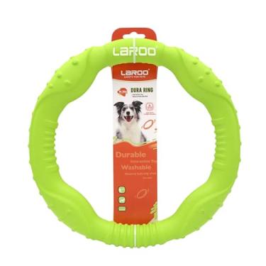 Imagem de LaRoo Disco de brinquedo para cães voadores de cães, discos voadores para atividades ao ar livre para flutuar na água, treinamento interativo de puxar de guerra brinquedos mastigáveis duráveis e macios para cães grandes e pequenos. (verde 30 cm)