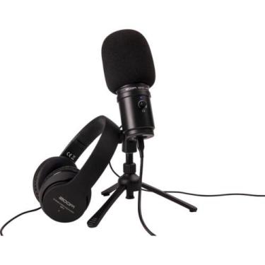 Imagem de Kit para podcast zoom zum-2 (microfone, fone, windscreen) zum2-pmp