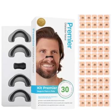 Imagem de Dilatador Nasal Magnético (Com 30 Adesívos Clínicos 3M) - Aumente a Entrada de Oxigênio, Reduza o Ronco, Melhore a Qualidade do Sono - Resistente ao Suor, Seguro para a Pele (Preto)