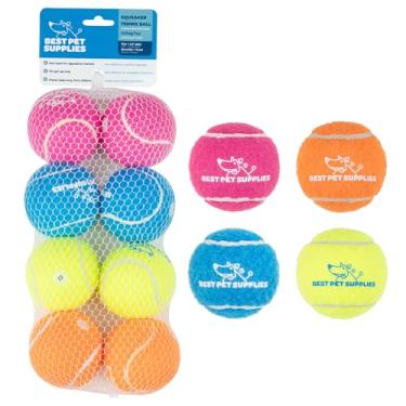 Imagem de Brinquedos de tênis para cães Best Pet Supplies com apito, 8 unidades, brinquedos interativos resistentes para jogar e buscar, para exercício e treinamento de comportamento natural, duráveis – médio