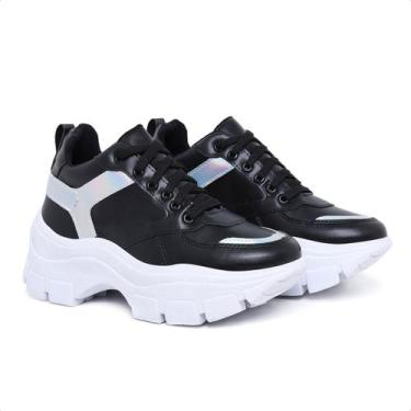 Imagem de Tênis Plataforma Chunky Branco  Estilo, Altura e Conforto - Sposatto, 