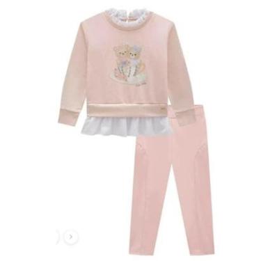 Imagem de Kukie Conjunto Blusao Moletom e Legging Rosa-Feminino