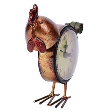 Imagem de Relógio Fofo de Ferro Em Forma de Frango, Relógio de Mesa de Estilo retrô Europeu, Adorável Artesanato de Ornamento Em Casa, Relógio de Metal Vintage para Sala de Estar e Quarto