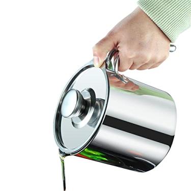 Imagem de Separador de gordura de aço inoxidável 1,3L/1,8L separador de graxa com filtro e tampa de poeira, copo separador de óleo de sopa para cozinhar, separador de sopa de óleo panela de filtro para kit