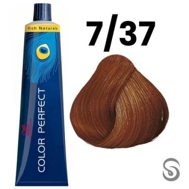 Imagem de Wella Perfect Color 7/37 Louro Médio Dourado Marrom Rich Naturals 60ml
