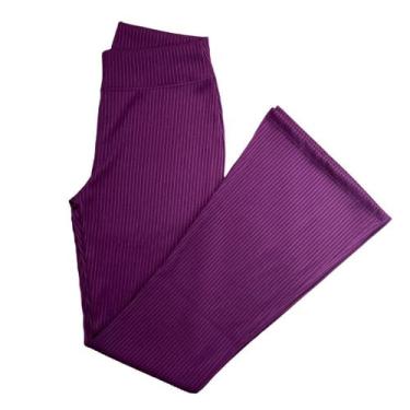 Imagem de Novidade Calça Flare Boca de Sino Bailarina Plus Size Canelada 3D - G1