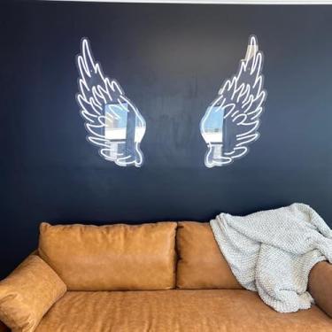 Imagem de NOOFIE Letreiro De Neon Com Asas Anjo, Arte Luz Para Decoração Quarto, Quarto Led Cor Personalizada