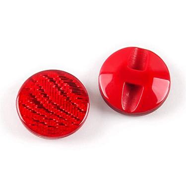 Imagem de vingol 10 Botões Redondos De Resina Listrados Para Acessórios Costura Sobretudo (Vermelho, 21 Mm)
