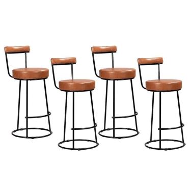 Imagem de Kit 4 Banquetas Miami 96cm Couríssimo Amarula - Salaone Amarula