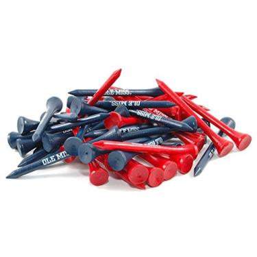 Imagem de Team Golf NCAA Ole Miss Rebels Pacote com 50 camisetas de golfe de 6 cm, pacote com 50, tamanho regulamentar, várias cores de times