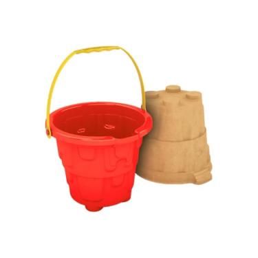 Imagem de GGB Plast Balde De Praia Infantil Baldinho Com Alça E 6 Brinquedos, Multicor