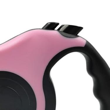 Imagem de HEEPDD Coleira Retrátil de Cachorro Com Controle de Botão Grande, Alça Confortável Cinto de Segurança Cão de Cão de de cã (Róseo)