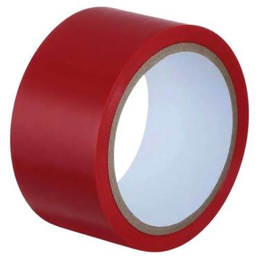 Imagem de Kit Fita Adesiva Demarcação De Solo 4.8cm X30m Vermelho 3 Unidades - T