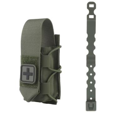 Imagem de Suporte de torniquete MOLLE IFAK – Bolsa tática de nylon 500D TQ com patch cruzado e clipe MOLLE, kit de primeiros socorros para EMT, Airsoft, colete de caça ou cinto de serviço (RG)