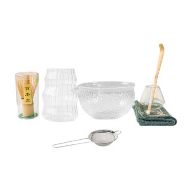 Imagem de Almencla Conjunto de chá Matcha com 7 itens, incluindo peneira de aço inoxidável e batedor