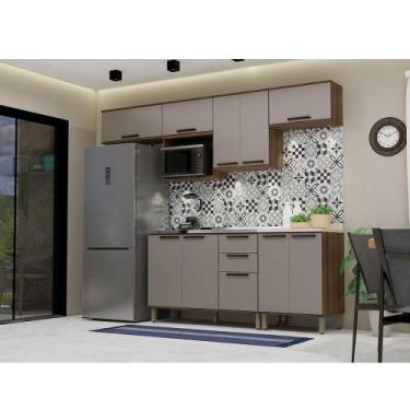 Imagem de Cozinha Compacta 7 Peças Sem Tampo E Com Nicho Micoondas Lun Nogueira 