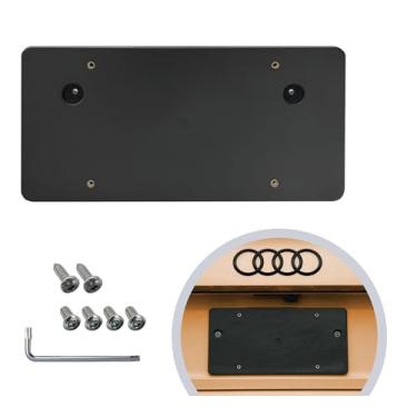 Imagem de Suporte de placa de carro de para-choque traseiro para AUDI A4 S4 2013-2023, conjunto de suporte de placa com 8 parafusos exclusivos e kit de chave inglesa, kit de montagem de etiqueta de licença,