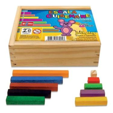 Imagem de Escala Cuisenaire Individual 68 Peças Em Madeira - Mundo Feliz